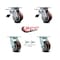 Service Caster 4 Inch Polyurethane Caster Set with Roller Bearings 2 Brakes 2 Swivel Locks SCC SCC-TTL30S420-PPUR-2-BSL-2 - alternate 2